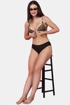 PrettyCat Shine Strap Sexy Front Open Underwire Pushup Bra - Brown — thumbnail 4