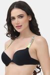 PrettyCat Shine Strap Sexy Front Open Underwire Pushup Bra - Green — thumbnail 2