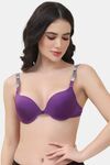 PrettyCat Shine Strap Sexy Front Open Underwire Pushup Bra - Purple — thumbnail 1