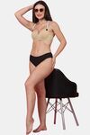 PrettyCat Shine Strap Sexy Half Cup Underwire Balconette Bra - Beige — thumbnail 4