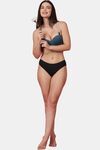 PrettyCat Shine Strap Sexy Half Cup Underwire Balconette Bra - Green — thumbnail 4