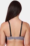 PrettyCat Shine Strap Sexy Half Cup Underwire Balconette Bra - Grey — thumbnail 3