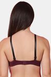 PrettyCat Shine Strap Sexy Half Cup Underwire Balconette Bra - Wine — thumbnail 3