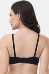PrettyCat Underwire Lightly Padded T-shirt Bra With Sexy Trim Lace - Black — thumbnail 3