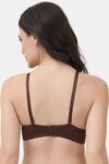 PrettyCat Underwire Lightly Padded T-shirt Bra With Sexy Trim Lace - Brown — thumbnail 3