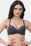 PrettyCat Underwire Lightly Padded T-shirt Bra With Sexy Trim Lace - Grey — thumbnail 1