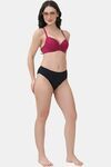 PrettyCat Underwire Lightly Padded T-shirt Bra With Sexy Trim Lace - Maroon — thumbnail 4