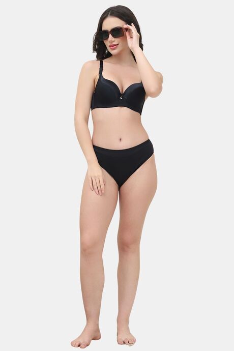 PrettyCat Underwire Lightly Padded T-shirt Bra For Women - Black — image 4