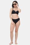 PrettyCat Underwire Lightly Padded T-shirt Bra For Women - Black — thumbnail 4