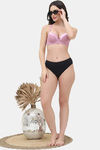 PrettyCat Underwire Lightly Padded T-shirt Bra For Women - Mauve — thumbnail 4
