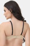 PrettyCat Underwire Lightly Padded Balconette Bra With Sexy Chain Strap - Beige — thumbnail 3