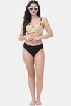 PrettyCat Underwire Lightly Padded Balconette Bra With Sexy Chain Strap - Beige — thumbnail 4