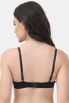 PrettyCat Underwire Lightly Padded Balconette Bra With Sexy Chain Strap - Black — thumbnail 3