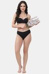 PrettyCat Underwire Lightly Padded Balconette Bra With Sexy Chain Strap - Black — thumbnail 4