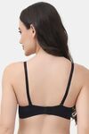 PrettyCat Underwire Lightly Padded T-shirt Bra With Sexy Trim Lace - Black — thumbnail 3