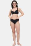 PrettyCat Underwire Lightly Padded T-shirt Bra With Sexy Trim Lace - Black — thumbnail 4