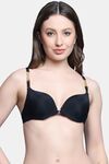 PrettyCat Pushup Padded Underwired Sexy Front Open Bra - Black — thumbnail 1