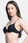 PrettyCat Pushup Padded Underwired Sexy Front Open Bra - Black — thumbnail 2