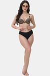 PrettyCat Pushup Padded Underwired Sexy Front Open Bra - Brown — thumbnail 4