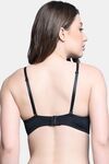 PrettyCat Lightly Padded UnderWired Sexy Balconette Bra With Pearls Strap - Black — thumbnail 3