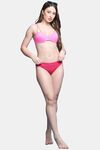 PrettyCat Lightly Padded UnderWired Sexy Balconette Bra With Chain Strap - Pink — thumbnail 4