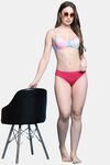 PrettyCat Lightly Padded UnderWired Sexy Plunge Bra With Pearls Strap - Pink — thumbnail 4
