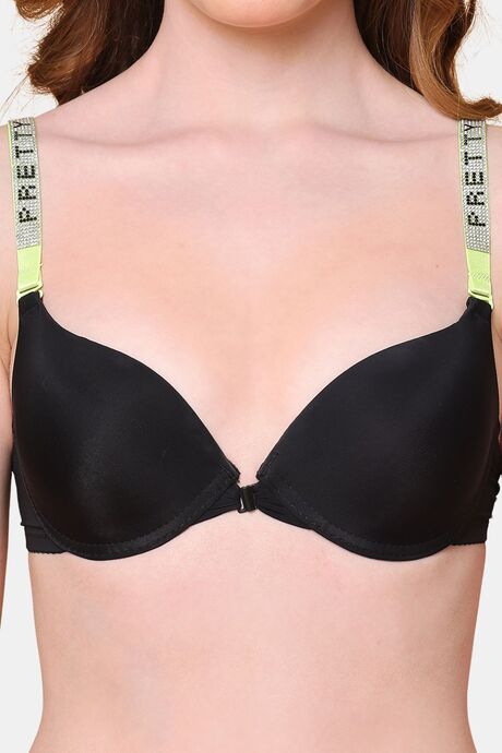 PrettyCat Pushup Padded Plunge Bra With Shine Strap for Women & Girls - Green — image 5