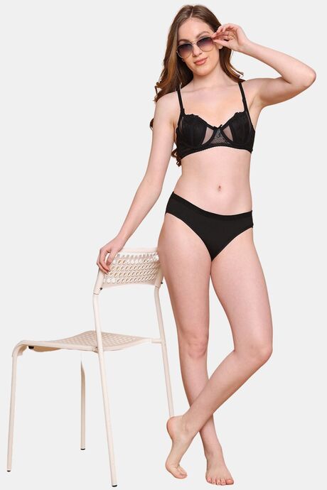PrettyCat Nano Padded Demi Bra for Women & Girls - Black — image 4