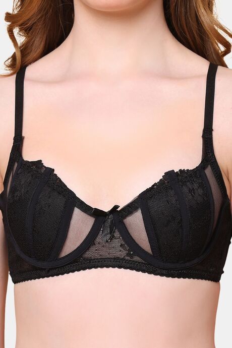PrettyCat Nano Padded Demi Bra for Women & Girls - Black — image 5