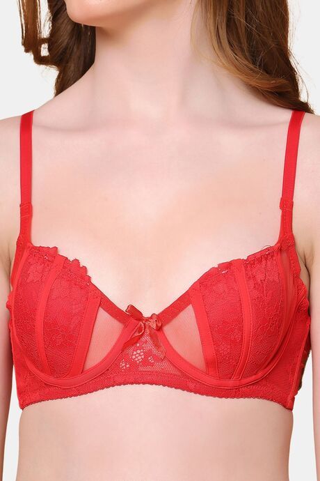 PrettyCat Nano Padded Demi Bra for Women & Girls - Red — image 5