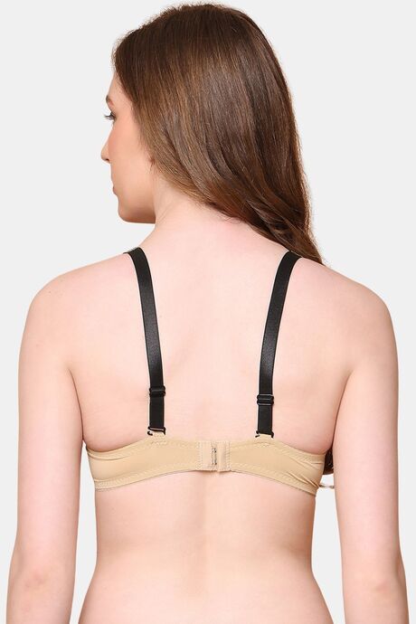 PrettyCat Lightly Padded Balconette Bra With Shine Strap for Women & Girls - Beige — image 3
