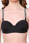 PrettyCat Lightly Padded Balconette Bra With Shine Strap for Women & Girls - Black — thumbnail 5