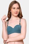 PrettyCat Lightly Padded Balconette Bra With Shine Strap for Women & Girls - Green — thumbnail 1