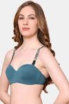 PrettyCat Lightly Padded Balconette Bra With Shine Strap for Women & Girls - Green — thumbnail 2