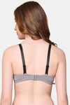 PrettyCat Lightly Padded Balconette Bra With Shine Strap for Women & Girls - Grey — thumbnail 3