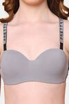 PrettyCat Lightly Padded Balconette Bra With Shine Strap for Women & Girls - Grey — thumbnail 5