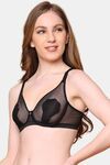 PrettyCat Nano Padded See Through Plunge Bra for Women & Girls - Black — thumbnail 2