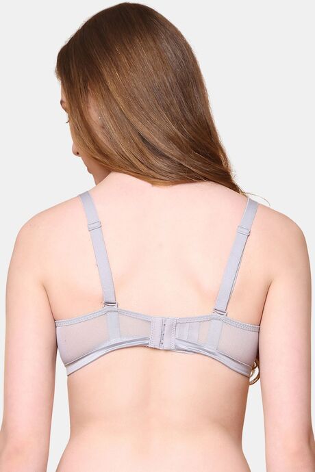PrettyCat Nano Padded See Through Plunge Bra for Women & Girls - Grey — image 3