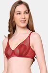 PrettyCat Nano Padded See Through Plunge Bra for Women & Girls - Maroon — thumbnail 2