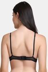 PrettyCat Lightly Padded Nonwire Kiss Lips Half Coverage Sexy Lace Bra - Black — thumbnail 3