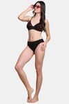 PrettyCat Lightly Padded Nonwire Kiss Lips Half Coverage Sexy Lace Bra - Black — thumbnail 4
