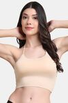 PrettyCat Lightly Padded Non Wired Sexy Bralette Bra With Halter Strap - Beige — thumbnail 1