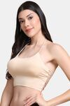 PrettyCat Lightly Padded Non Wired Sexy Bralette Bra With Halter Strap - Beige — thumbnail 2