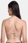 PrettyCat Lightly Padded Non Wired Sexy Bralette Bra With Halter Strap - Beige — thumbnail 3