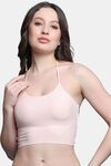 PrettyCat Lightly Padded Non Wired Sexy Bralette Bra With Halter Strap - Peach — thumbnail 1