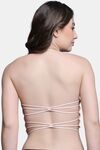 PrettyCat Lightly Padded Non Wired Sexy Bralette Bra With Halter Strap - Peach — thumbnail 3