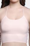 PrettyCat Lightly Padded Non Wired Sexy Bralette Bra With Halter Strap - Peach — thumbnail 5
