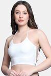 PrettyCat Lightly Padded Non Wired Sexy Bralette Bra With Halter Strap - White — thumbnail 1