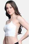 PrettyCat Lightly Padded Non Wired Sexy Bralette Bra With Halter Strap - White — thumbnail 2
