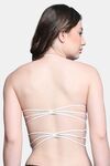 PrettyCat Lightly Padded Non Wired Sexy Bralette Bra With Halter Strap - White — thumbnail 3